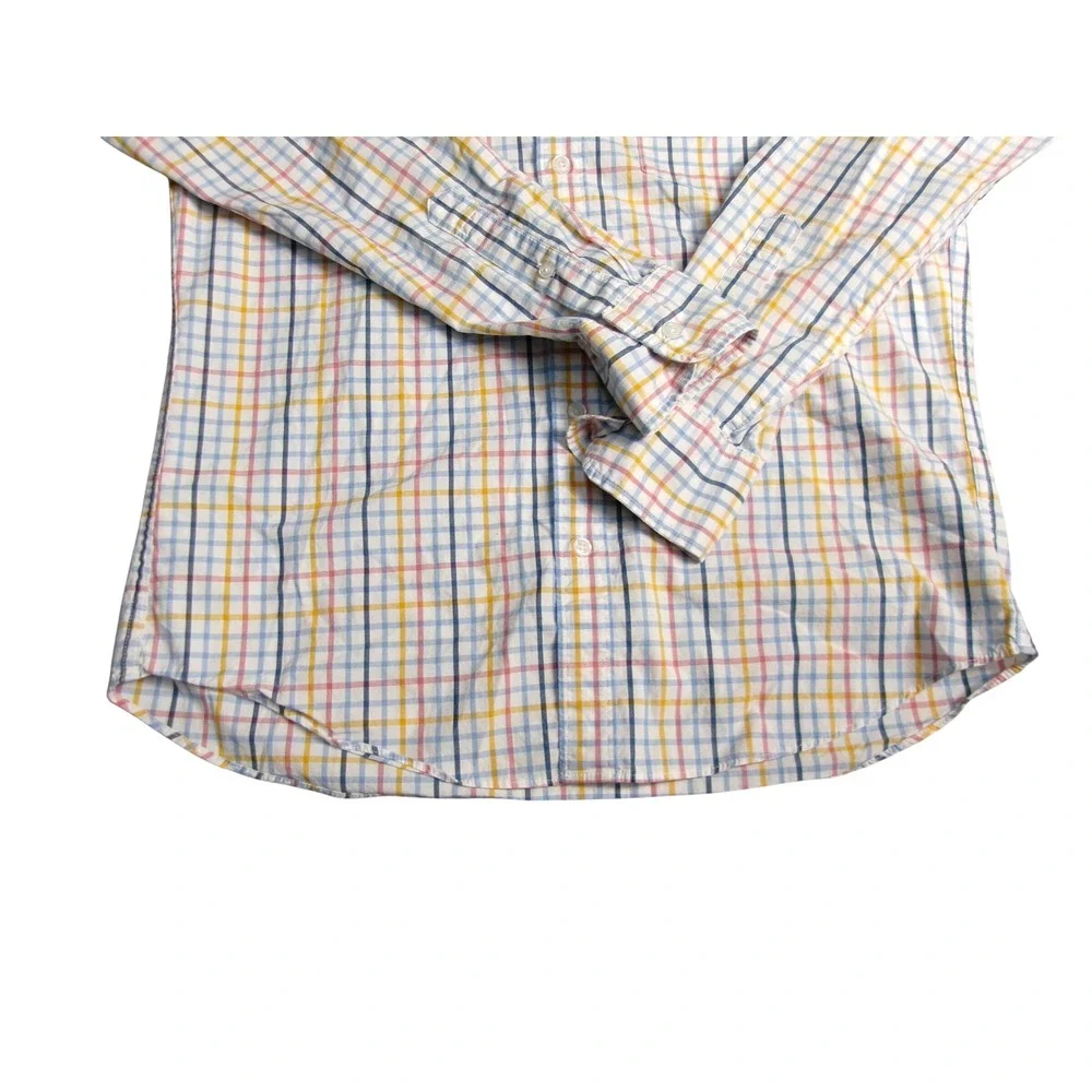 J Crew Re-Imagined Slim‎ Fit Untucked Plaid Button Down Shirt Mens Medium